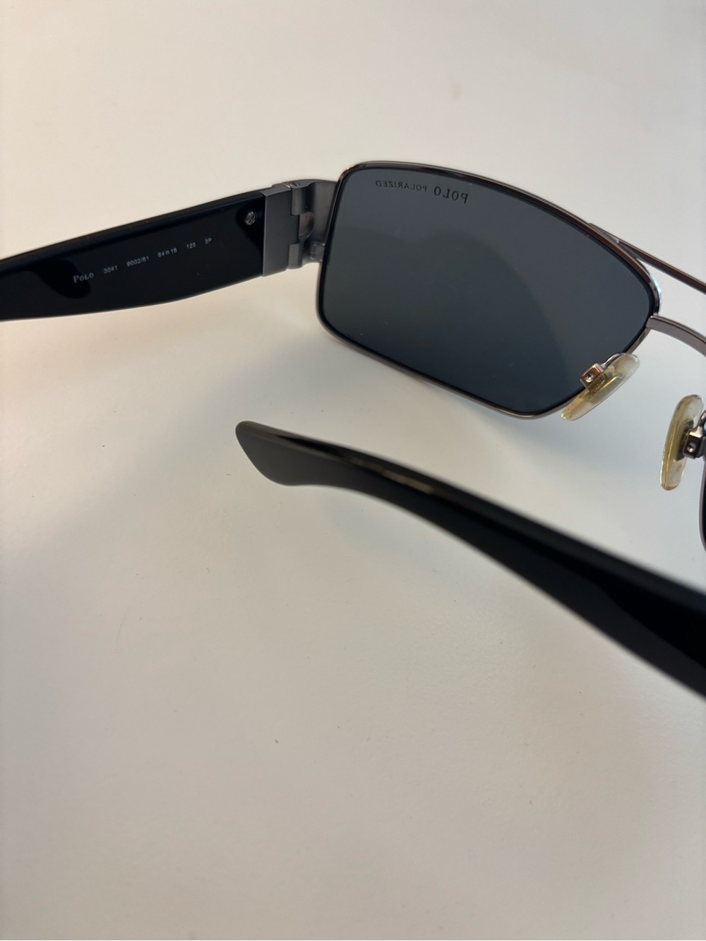 RALPH LAUREN POLO POLARIZED 3041 9002/81 SILVER/BLACK AUTHENTIC SUNGLASSES 64-14 - Picture 8 of 16